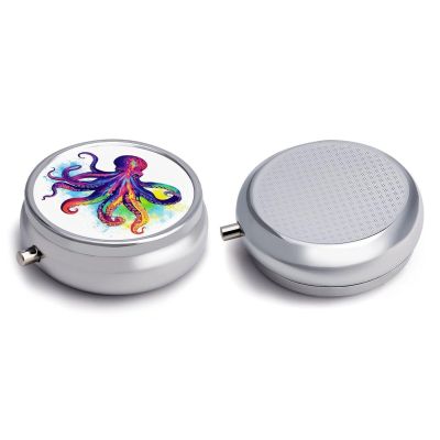 Round Pill Box Pill Box Exquisite Daily Pill Organizer Box with Mirror Portable Compact Medicine Holder for Vitamin, Cod Liver Oil, Supplement