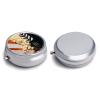 Round Pill Box Pill Box Exquisite Daily Pill Organizer Box with Mirror Portable Compact Medicine Holder for Vitamin, Cod Liver Oil, Supplement view 1