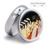 Round Pill Box Pill Box Exquisite Daily Pill Organizer Box with Mirror Portable Compact Medicine Holder for Vitamin, Cod Liver Oil, Supplement view 2