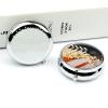 Round Pill Box Pill Box Exquisite Daily Pill Organizer Box with Mirror Portable Compact Medicine Holder for Vitamin, Cod Liver Oil, Supplement view 4