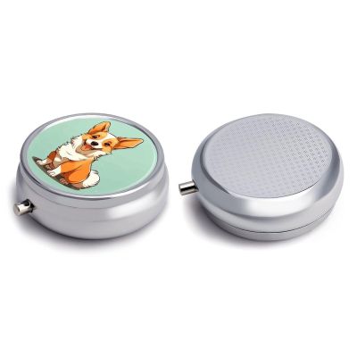 Round Pill Box Pill Box Exquisite Daily Pill Organizer Box with Mirror Portable Compact Medicine Holder for Vitamin, Cod Liver Oil, Supplement