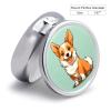 Round Pill Box Pill Box Exquisite Daily Pill Organizer Box with Mirror Portable Compact Medicine Holder for Vitamin, Cod Liver Oil, Supplement view 2
