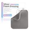 Silver Silicone Adhesive Foam Dressing Without Border 4 Pack Gentle Adhesive Waterproof Pads Ag Sterile Highly Absorbent Wound Dressing 4"4" for Burns Ulcers Abrasions Pressure Sore view 1