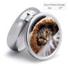 Round Pill Box Pill Box Exquisite Daily Pill Organizer Box with Mirror Portable Compact Medicine Holder for Vitamin, Cod Liver Oil, Supplement view 2