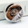 Round Pill Box Pill Box Exquisite Daily Pill Organizer Box with Mirror Portable Compact Medicine Holder for Vitamin, Cod Liver Oil, Supplement view 3