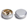 Round Pill Box Pill Box Exquisite Daily Pill Organizer Box with Mirror Portable Compact Medicine Holder for Vitamin, Cod Liver Oil, Supplement view 1