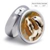 Round Pill Box Pill Box Exquisite Daily Pill Organizer Box with Mirror Portable Compact Medicine Holder for Vitamin, Cod Liver Oil, Supplement view 2