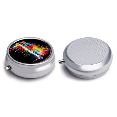Round Pill Box Pill Box Exquisite Daily Pill Organizer Box with Mirror Portable Compact Medicine Holder for Vitamin, Cod Liver Oil, Supplement