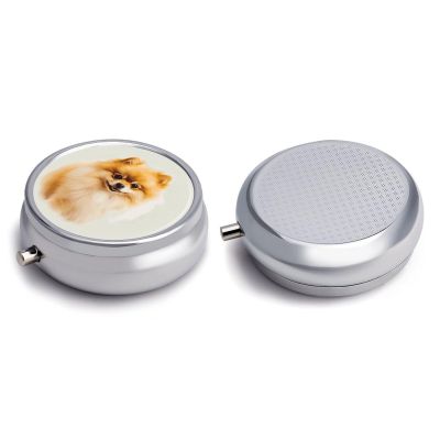 Round Pill Box Pill Box Exquisite Daily Pill Organizer Box with Mirror Portable Compact Medicine Holder for Vitamin, Cod Liver Oil, Supplement