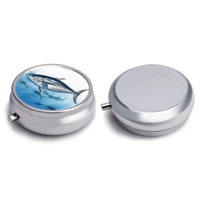 Round Pill Box Pill Box Exquisite Daily Pill Organizer Box with Mirror Portable Compact Medicine Holder for Vitamin, Cod Liver Oil, Supplement