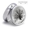Round Pill Box Pill Box Exquisite Daily Pill Organizer Box with Mirror Portable Compact Medicine Holder for Vitamin, Cod Liver Oil, Supplement view 2