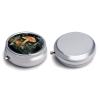 Round Pill Box Pill Box Exquisite Daily Pill Organizer Box with Mirror Portable Compact Medicine Holder for Vitamin, Cod Liver Oil, Supplement view 1