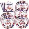 PUEVENYI 50PCS 4th of July Paper Plates and Napkins - American Flag Dessert Plates and Napkins Disposable Patriotic Theme Tableware Set for Independence Day Memorial Day Party Supplies Decorations view 1
