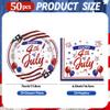 PUEVENYI 50PCS 4th of July Paper Plates and Napkins - American Flag Dessert Plates and Napkins Disposable Patriotic Theme Tableware Set for Independence Day Memorial Day Party Supplies Decorations view 2