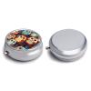 Round Pill Box Pill Box Exquisite Daily Pill Organizer Box with Mirror Portable Compact Medicine Holder for Vitamin, Cod Liver Oil, Supplement view 1