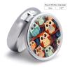 Round Pill Box Pill Box Exquisite Daily Pill Organizer Box with Mirror Portable Compact Medicine Holder for Vitamin, Cod Liver Oil, Supplement view 2