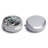 Round Pill Box Pill Box Exquisite Daily Pill Organizer Box with Mirror Portable Compact Medicine Holder for Vitamin, Cod Liver Oil, Supplement view 1