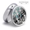 Round Pill Box Pill Box Exquisite Daily Pill Organizer Box with Mirror Portable Compact Medicine Holder for Vitamin, Cod Liver Oil, Supplement view 2