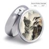 Round Pill Box Pill Box Exquisite Daily Pill Organizer Box with Mirror Portable Compact Medicine Holder for Vitamin, Cod Liver Oil, Supplement view 2