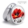 Round Pill Box Pill Box Exquisite Daily Pill Organizer Box with Mirror Portable Compact Medicine Holder for Vitamin, Cod Liver Oil, Supplement view 2