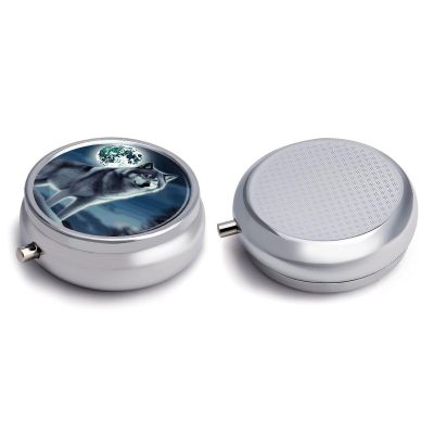 Round Pill Box Pill Box Exquisite Daily Pill Organizer Box with Mirror Portable Compact Medicine Holder for Vitamin, Cod Liver Oil, Supplement
