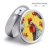Round Pill Box Pill Box Exquisite Daily Pill Organizer Box with Mirror Portable Compact Medicine Holder for Vitamin, Cod Liver Oil, Supplement view 2