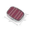 Flat Fabric with Red White and Blue Stripes Pill Box Square Metal Pill Case with 2 Compartment Travel Pill Organizer for Vitamins Medication view 3