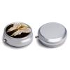 Round Pill Box Pill Box Exquisite Daily Pill Organizer Box with Mirror Portable Compact Medicine Holder for Vitamin, Cod Liver Oil, Supplement view 1