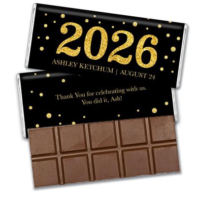 252 Pack Personalized Graduation Belgian Milk Chocolate Bars For Class Of 2026 Party Favors, Grad Goodie Bags, School Event Giveaways, Candy Gifts & More - Golden