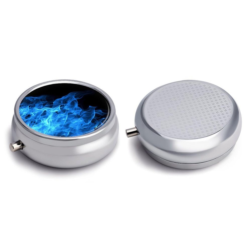 Round Pill Box Pill Box Exquisite Daily Pill Organizer Box with Mirror Portable Compact Medicine Holder for Vitamin, Cod Liver Oil, Supplement