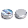 Round Pill Box Pill Box Exquisite Daily Pill Organizer Box with Mirror Portable Compact Medicine Holder for Vitamin, Cod Liver Oil, Supplement view 1