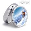 Round Pill Box Pill Box Exquisite Daily Pill Organizer Box with Mirror Portable Compact Medicine Holder for Vitamin, Cod Liver Oil, Supplement view 2