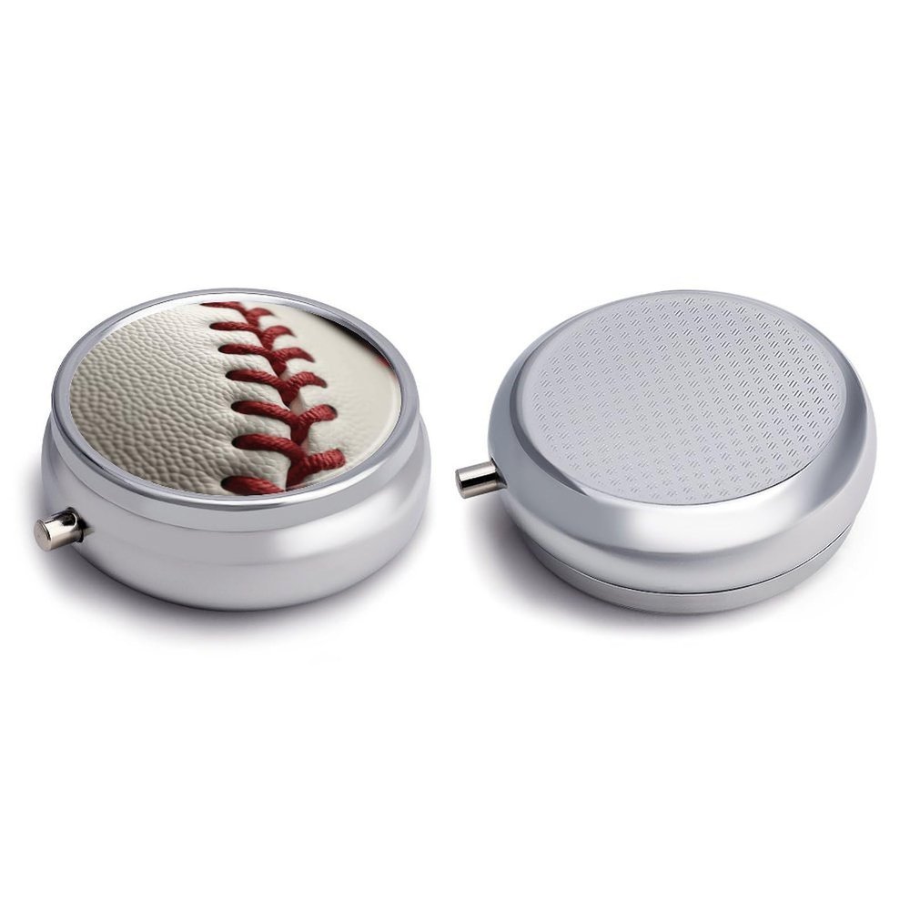 Round Pill Box Pill Box Exquisite Daily Pill Organizer Box with Mirror Portable Compact Medicine Holder for Vitamin, Cod Liver Oil, Supplement
