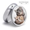 Round Pill Box Pill Box Exquisite Daily Pill Organizer Box with Mirror Portable Compact Medicine Holder for Vitamin, Cod Liver Oil, Supplement view 2