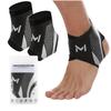 2 Pack Ankle Compression Sleeve with Adjustable Wrap, Lightweight Breathable Ankle Support Brace for Sports Training, Running and Daily Wear (Grey) view 1