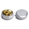 Round Pill Box Pill Box Exquisite Daily Pill Organizer Box with Mirror Portable Compact Medicine Holder for Vitamin, Cod Liver Oil, Supplement view 1