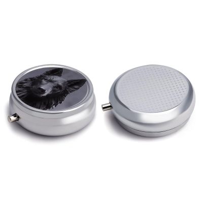 Round Pill Box Pill Box Exquisite Daily Pill Organizer Box with Mirror Portable Compact Medicine Holder for Vitamin, Cod Liver Oil, Supplement