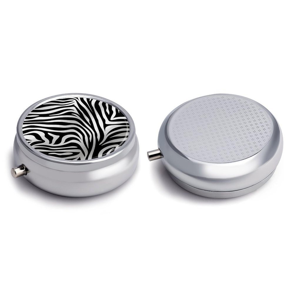 Round Pill Box Pill Box Exquisite Daily Pill Organizer Box with Mirror Portable Compact Medicine Holder for Vitamin, Cod Liver Oil, Supplement