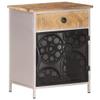 HGFDCBK Industrial Style Bedside Cabinet with Bicycle Chain Wheel Design, Rough Mango Wood and Silver Iron Frame, Versatile Indoor Cabinet for Bedroom Living Room or Office view 2
