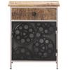 HGFDCBK Industrial Style Bedside Cabinet with Bicycle Chain Wheel Design, Rough Mango Wood and Silver Iron Frame, Versatile Indoor Cabinet for Bedroom Living Room or Office view 3