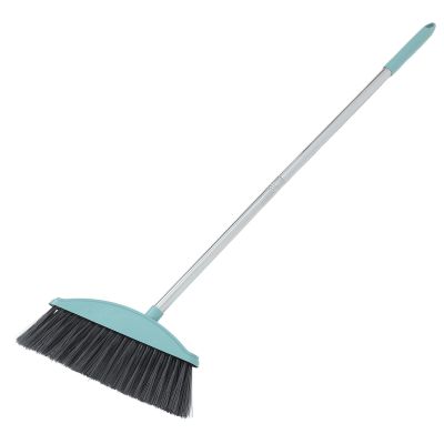 TIDTALEO Heavy Duty Floor Cleaning Broom with Large Angle Head, Nordic Blue Sweeping Broom for Indoor and Outdoor Use, Hair and Garbage Removal Household Sweeper
