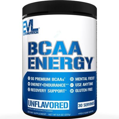 EVL BCAA Energy Amino Acids Powder with Natural Caffeine - Unflavored