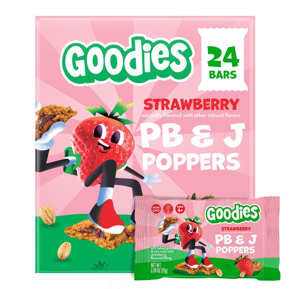 Goodies Strawberry PB&J Poppers Kids' Snack Bars, 24 Count
