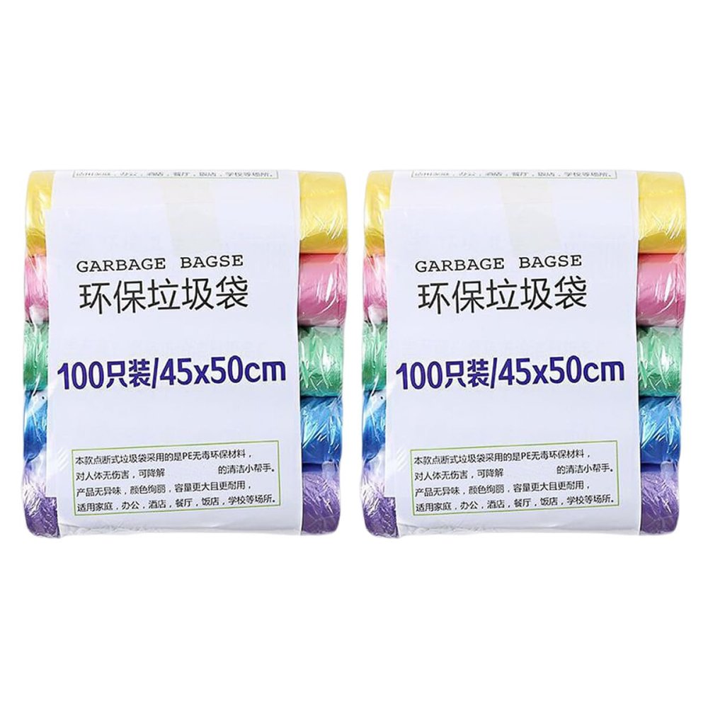 FOMIYES Colorful Kitchen Trash Bags 200 Count (10 Rolls) Rubbish Bags Wastebasket Liners for Home and Car Use