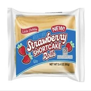 Little Debbie Strawberry Shortcake Rolls, Single Serve 3.4oz, 1 Caddy (6 twin-wrapped packs)