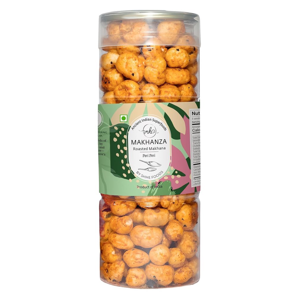 Premium Baked Makhana Multiple Flavours | Healthy Crunchy Fox Nuts | High-Protein, Low-Calorie Snack | Gluten-Free | Baked, Not Fried,(PERI- PERI) 90 Grams