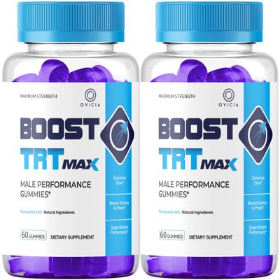 (2 Pack) Boost TRT Max Gummies - Official BoostTRT Max Gummys Advanced Premium Formula Support Maximum Strength, All Natural Ingredients Vitamin For Overall Health & Wellness, 120 Gummies For 2 Months