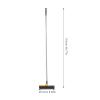 TIDTALEO Bathroom Floor Scrubber Brush with Long Handle, Dual-Function Hard Bristle Scrub and Stainless Steel Squeegee, Blue-Yellow Upgrade for Shower and Tile Cleaning view 2
