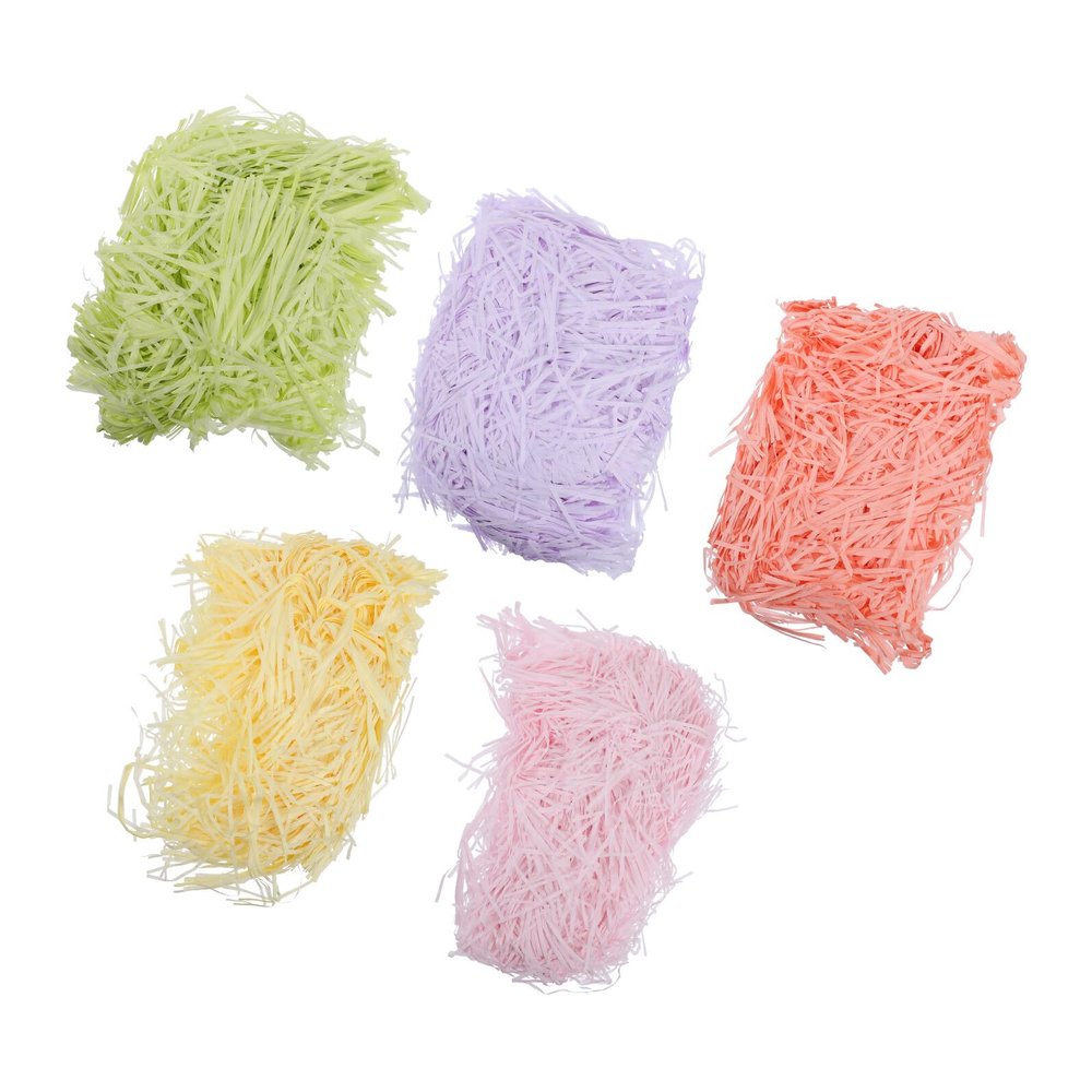 Angoily DIY Shredded Paper Box Filling Material 50g Pack, Crinkle Paper Shred for Candy Boxes, Wedding Supplies, Easter Party Decoration with Raffia Grass