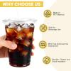 100 Pack 16 oz Plastic Cups with Lids and Straws, Clear Disposable Plastic Cups, Heavy Duty Iced Coffee Cups with Leak-Resistant Lids, Cold Drink Cups for Smoothies, Juice, Soda & Party To Go view 3